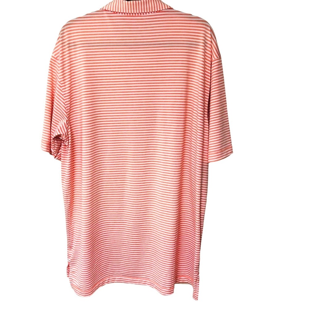 Peter Millar Mens Summer Comfort Golf‎ Polo Shirt XL Orange Striped Quail Valley - Picture 4 of 9